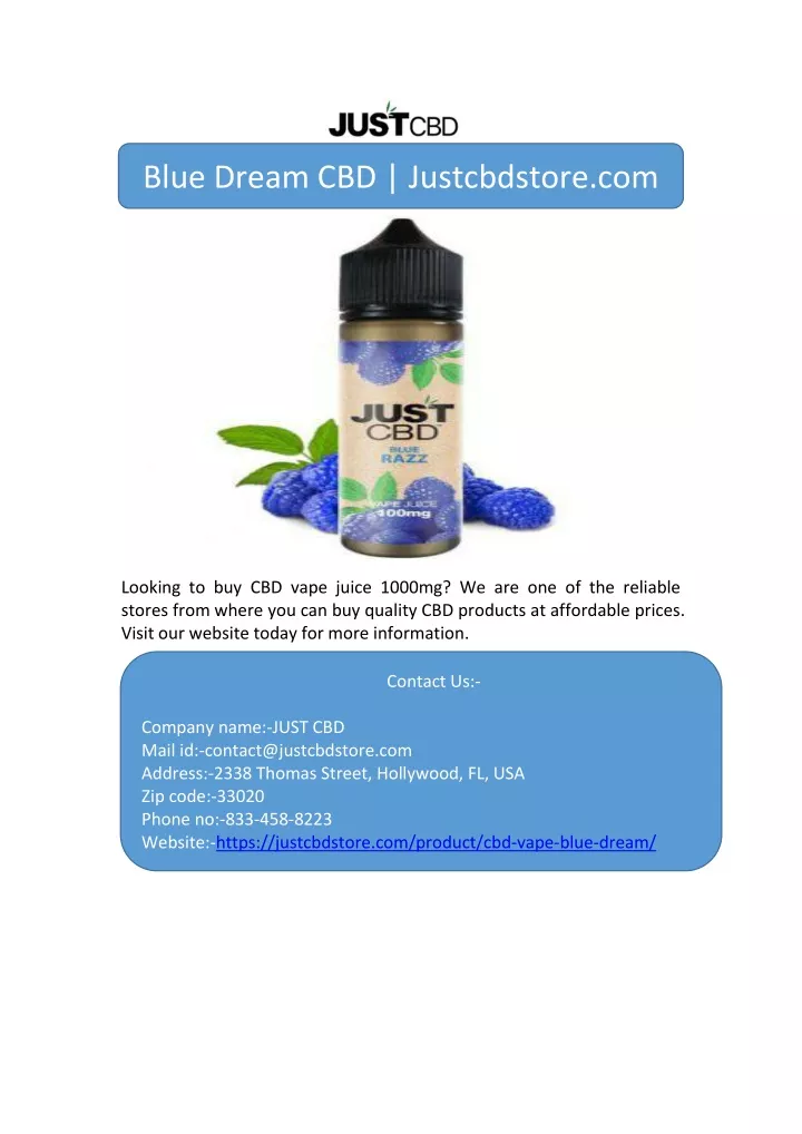 blue dream cbd justcbdstore com