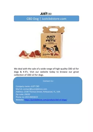 cbd dog justcbdstore com