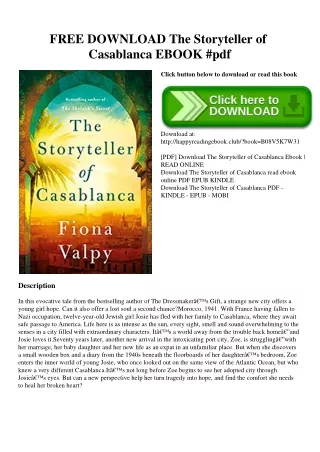 FREE DOWNLOAD The Storyteller of Casablanca EBOOK #pdf