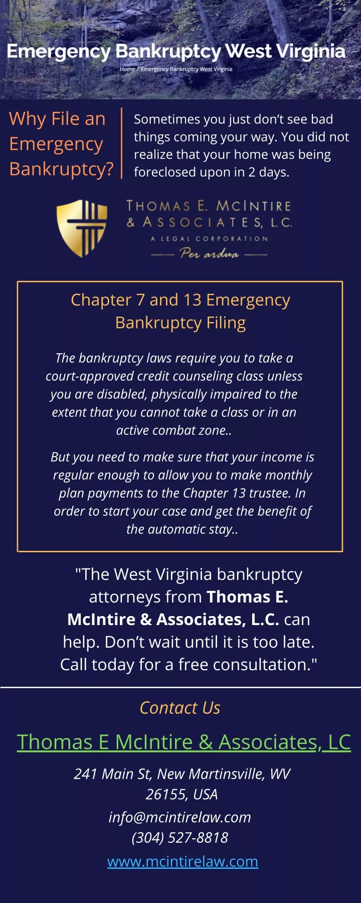 why file an emergency bankruptcy