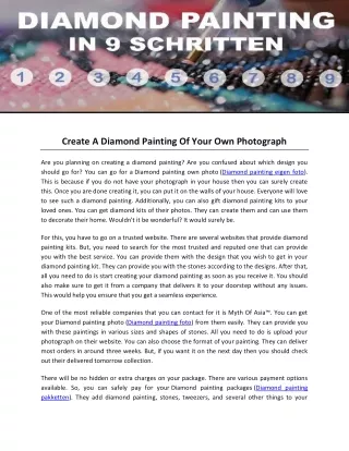 Create A Diamond Painting Of Your Own Photograph