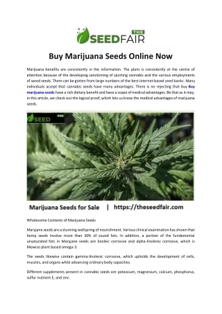 Buy Marijuana Seeds Online Now