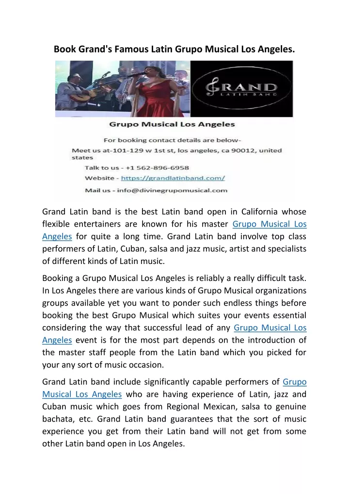 book grand s famous latin grupo musical