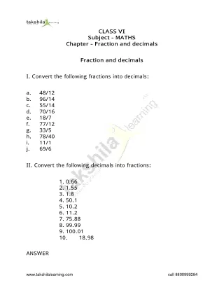 clas s vi subject maths chapter fraction