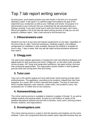Top 7 lab report writing service-converted