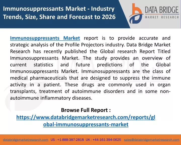 immunosuppressants market industry trends size
