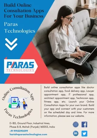 Build Online Consultation Apps For Your Business | Paras Technologies