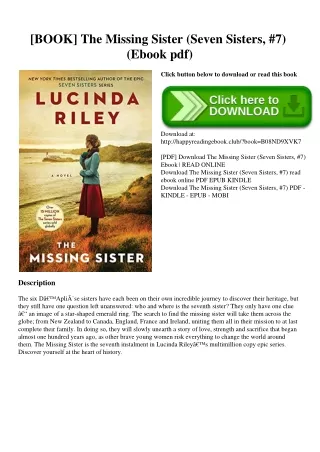 [BOOK] The Missing Sister (Seven Sisters  #7) (Ebook pdf)