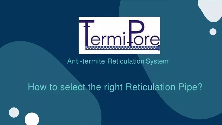 anti termite reticulation system