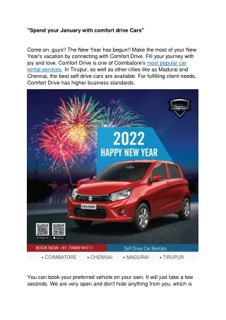 Spend your January with comfort drive Cars