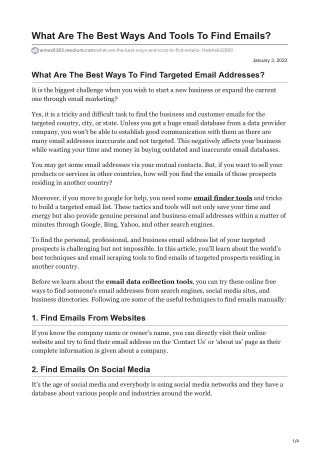 what are the best ways and tools to find emails