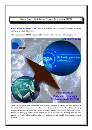 Start a Career in Robotics Process Automation