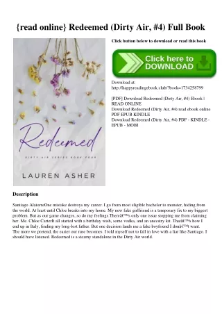 {read online} Redeemed (Dirty Air  #4) Full Book