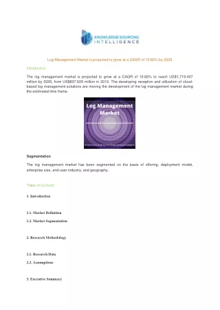 log management market is projected to grow