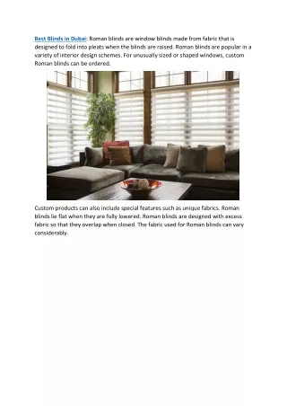 Best Blinds in Dubai