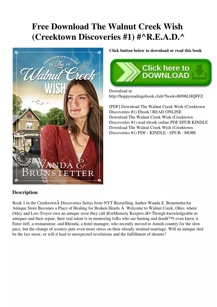 Ppt Free Download The Walnut Creek Wish Creektown Discoveries 1 R E A D Powerpoint