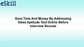 save time and money by addressing sales aptitude