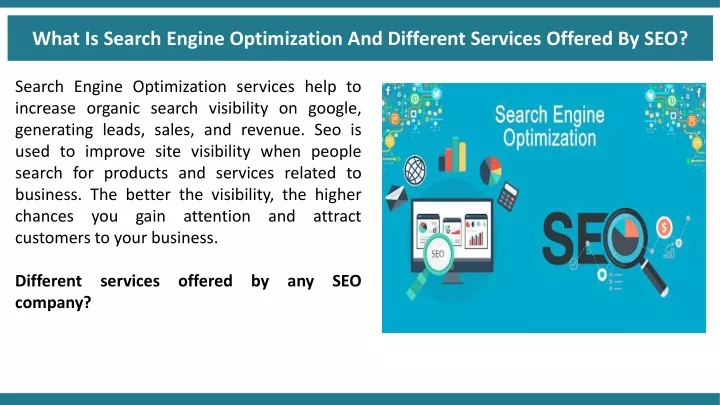 what is search engine optimization and different