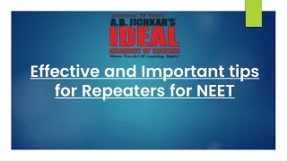 Effective and Important tips for Repeaters for NEET