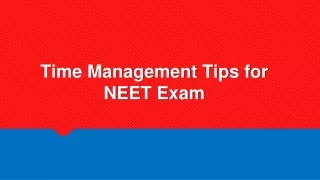 time management tips for neet exam