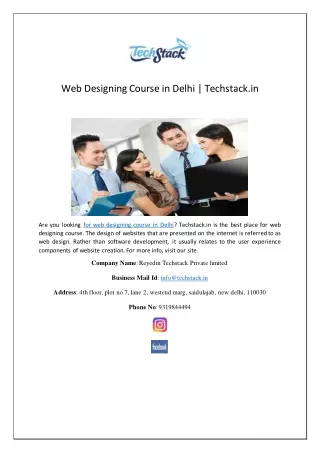 Web Designing Course in Delhi | Techstack.in
