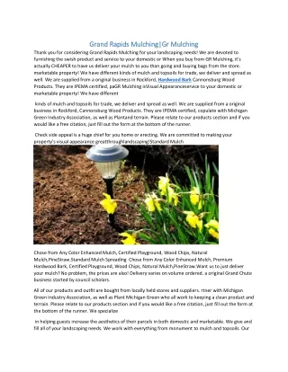 grand rapids mulching grand rapids mulching