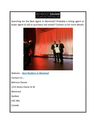 Best Realtors In Montreal  Bdavani.com