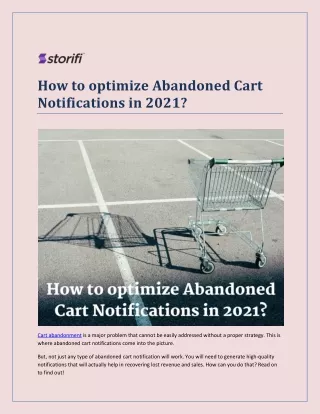 How to optimize Abandoned Cart Notifications in 2021