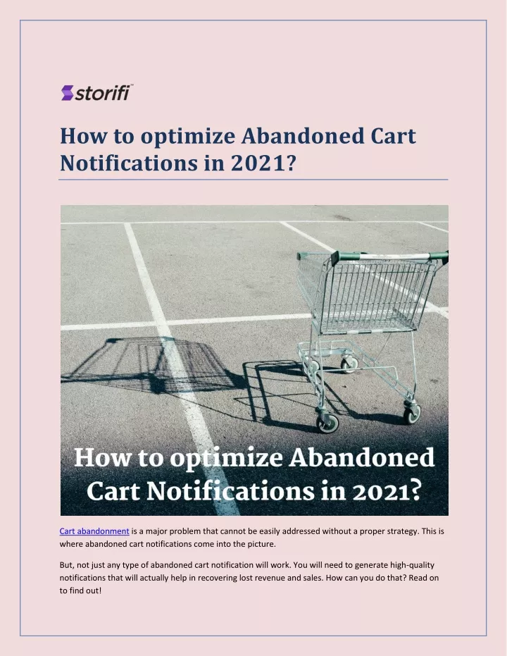 how to optimize abandoned cart notifications