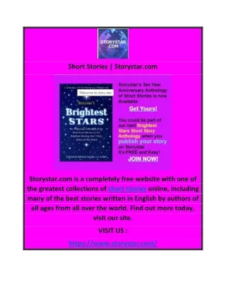 Short Stories | Storystar.com