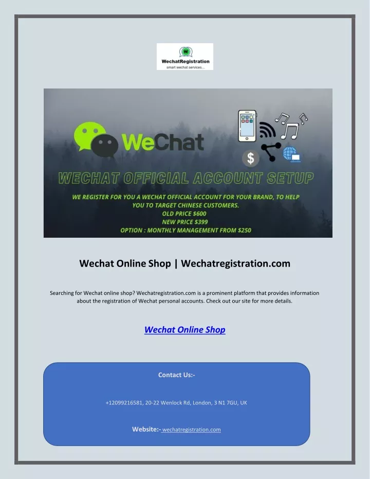 wechat online shop wechatregistration com
