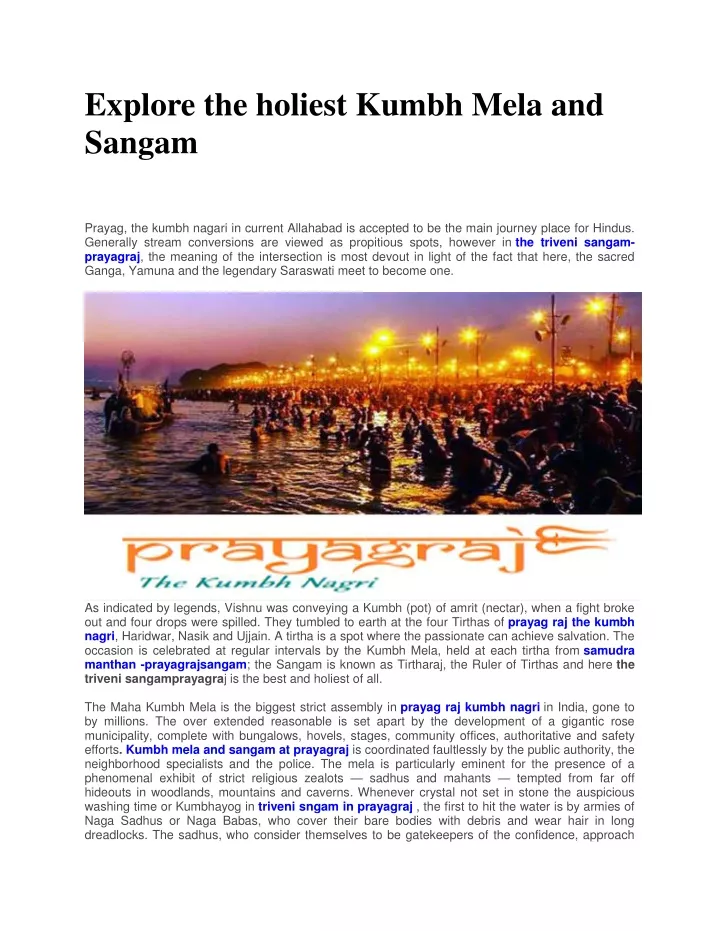 explore the holiest kumbh mela and sangam
