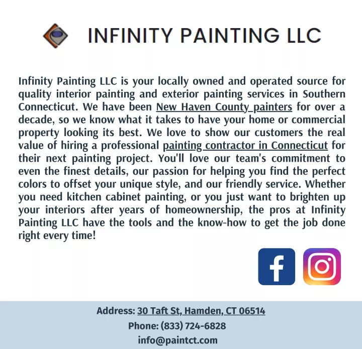 infinity painting llc is your locally owned