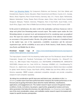 global live streaming market by component