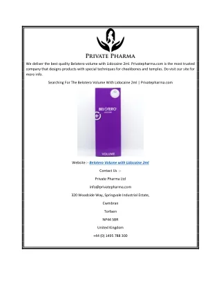 we deliver the best quality belotero volume with