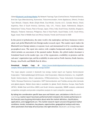 global bluetooth low energy market by network