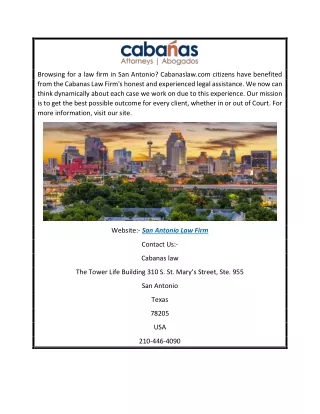 San Antonio Law Firm  Cabanaslaw.com