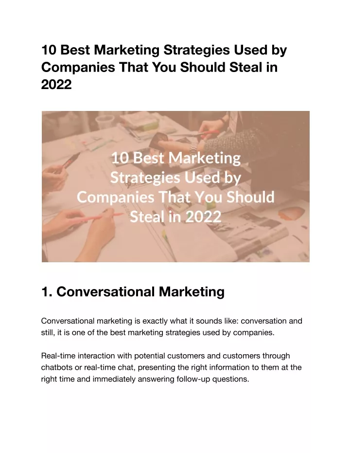 10 best marketing strategies used by companies