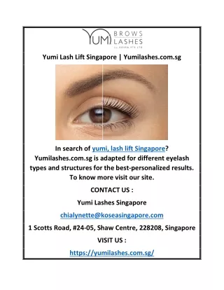 Yumi Lash Lift Singapore | Yumilashes.com.sg