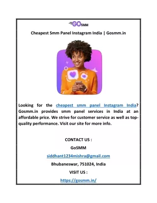 Cheapest Smm Panel Instagram India | Gosmm.in
