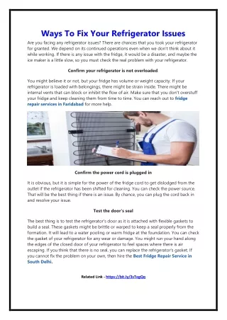 How Troubleshoot a Refrigerator Problem
