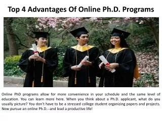 top 4 advantages of online ph d programs