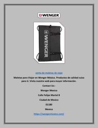 Venta De Maletas De Viaje | Wenger Mexico | Calidad Suiza