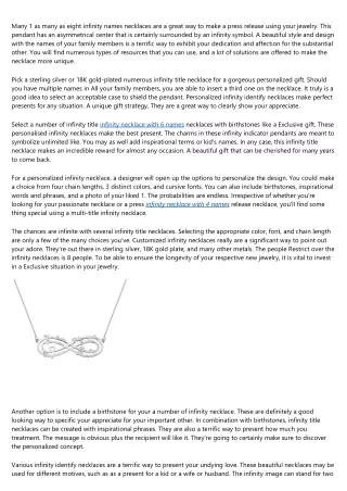 many 1 as many as eight infinity names necklaces