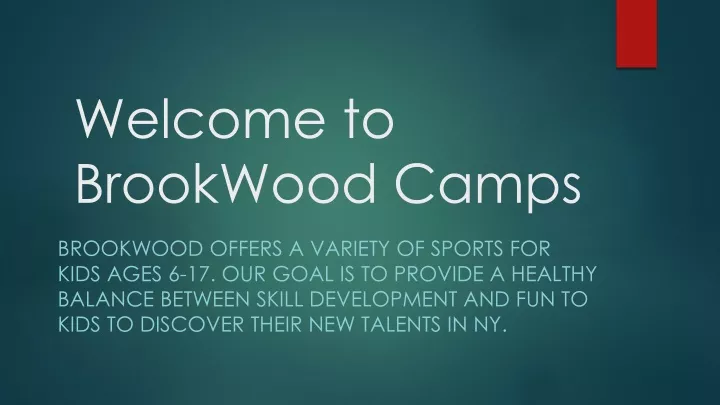 welcome t o brookwood camps