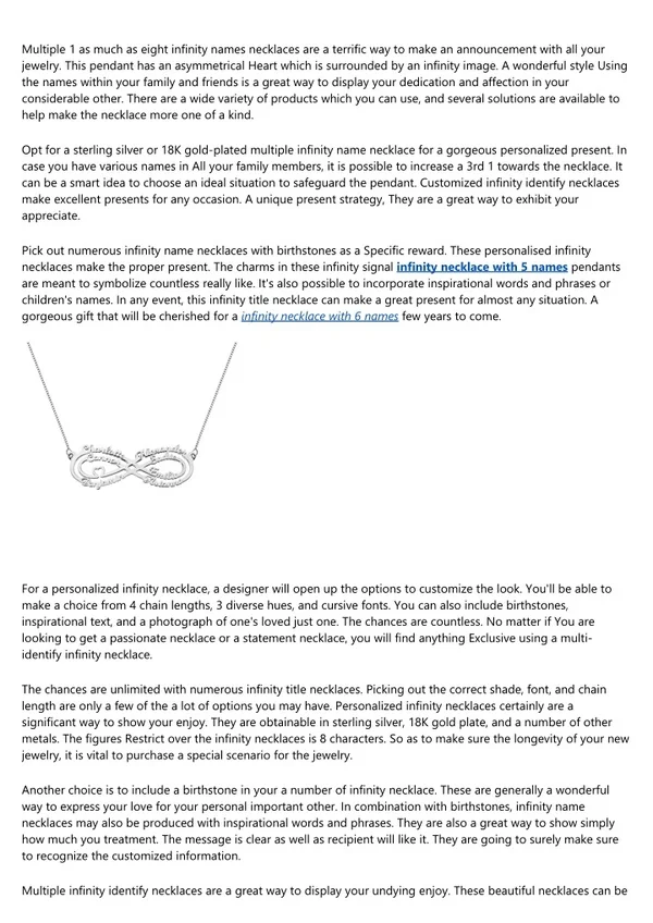 What the Best infinity necklace with 5 names Pros Do (and You Should Too)
