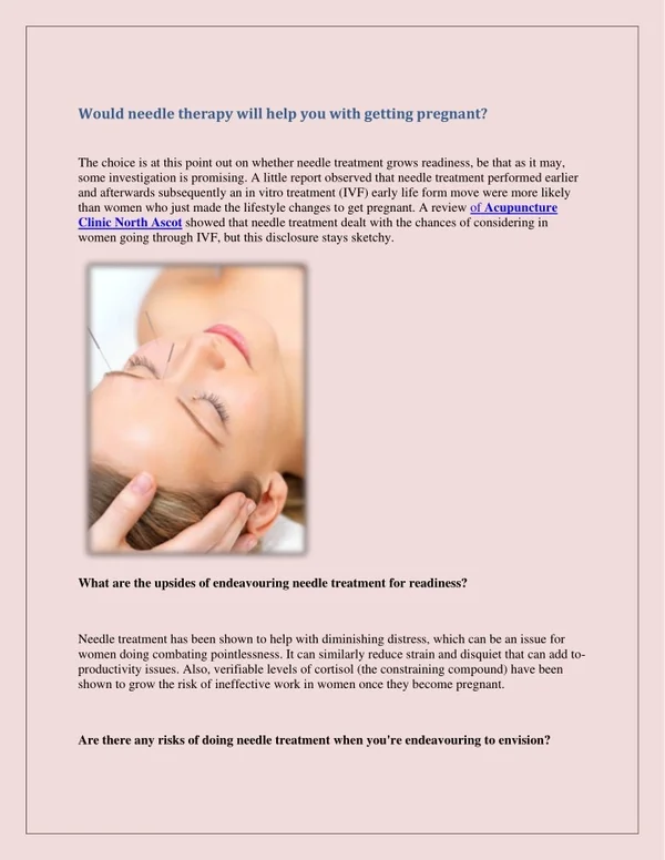 Get the best Acupuncture Clinic North Ascot