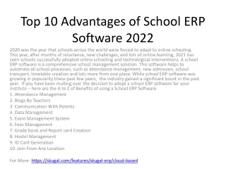 top 10 advantages of school erp software 2022