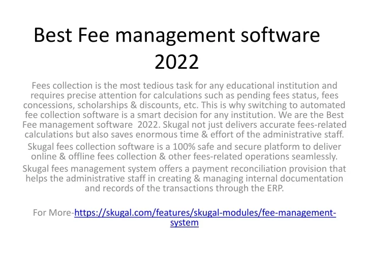 best fee management software 2022