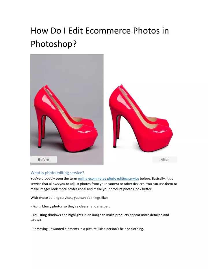 how do i edit ecommerce photos in photoshop